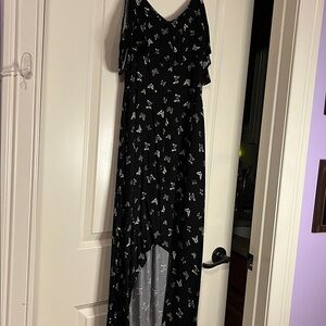 Black Dress with White Butterfly Pattern